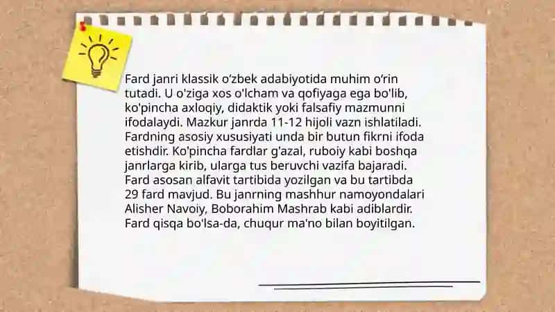 Qit'a va fard janrlari 4
