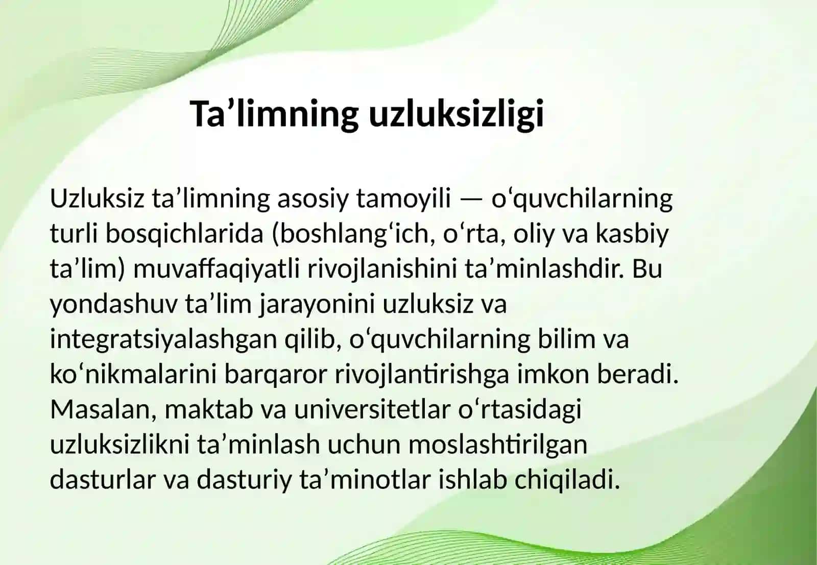 Uzluksiz ta’lim va o‘quvchilarni hayotga tayyorlashning yangi paradigmalari 4