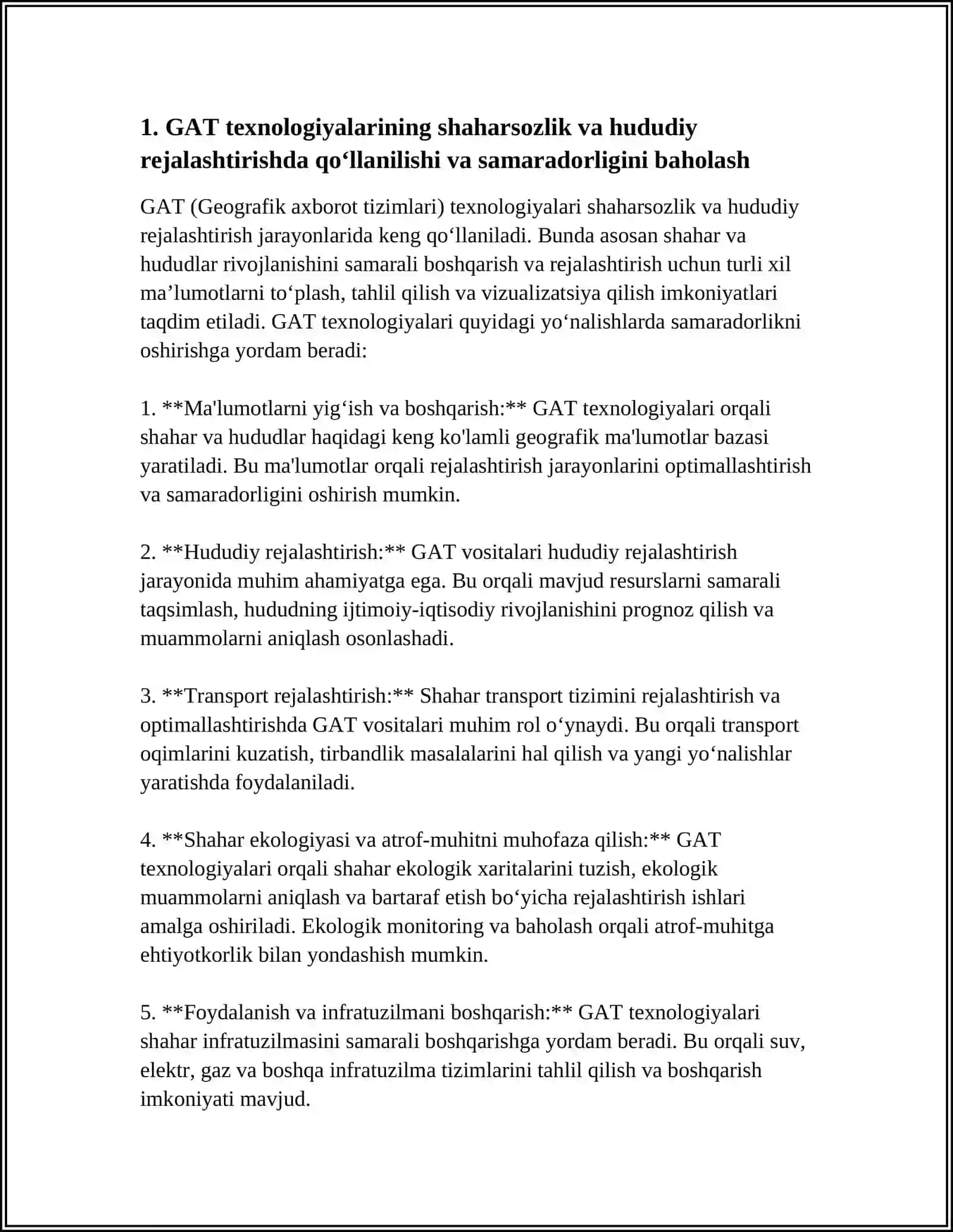 GAT TEXNOLOGIYASINING QO‘LLANISH SOHALARI 4