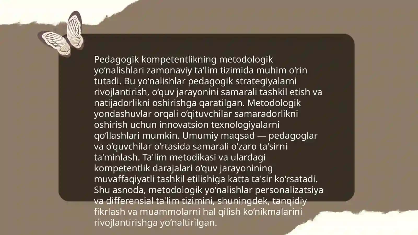 Pedagogik kompetentlikning nazariy-metodologik asoslari va tarbiya jarayonining mohiyati va mazmuni 4