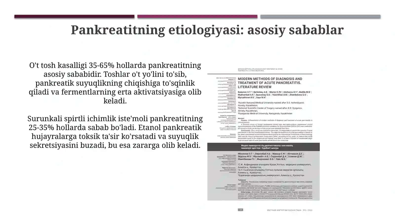 Pankreatit etiologiyasi, patogenezi, va tasnifi 4