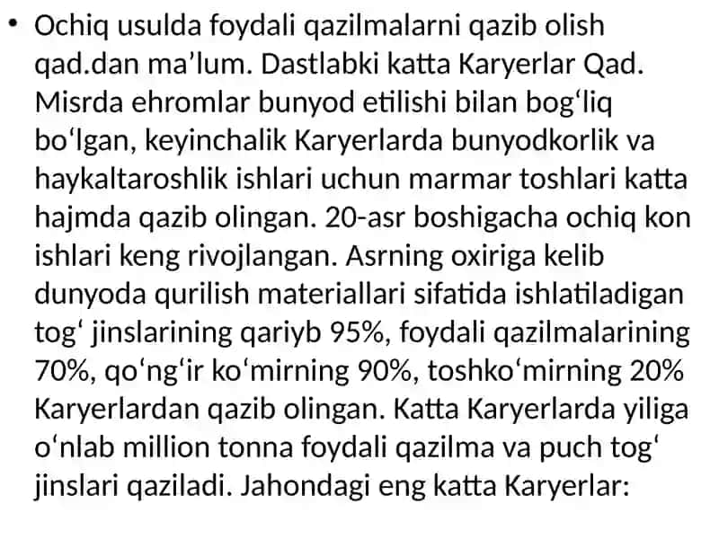 KARYER CHEGARALARINI LOYXALASH 4