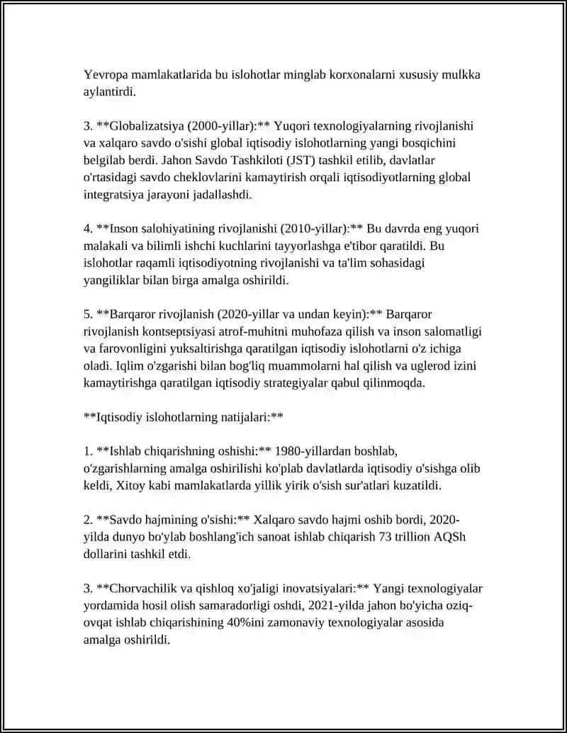 IQTISODIY ISLOHOTLAR VA IQTISODIYOTNI DAVLAT TOMONIDAN TARTIBGA SOLISH MEXANIZMINING SHAKLLANISHI 4