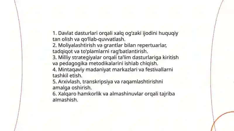 Mustaqillik yillarida xalq ogʻzaki ijodi davlat maqomiga erishish 4