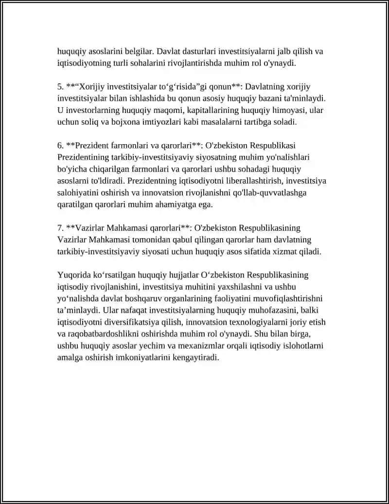 DAVLATNING TARKIBIY-INVESTITSIYAVIY SIYOSATI 4