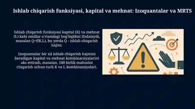 Ishlab chiqarish nazariyasi va xarajatlari minimallashtirish shartlari 4