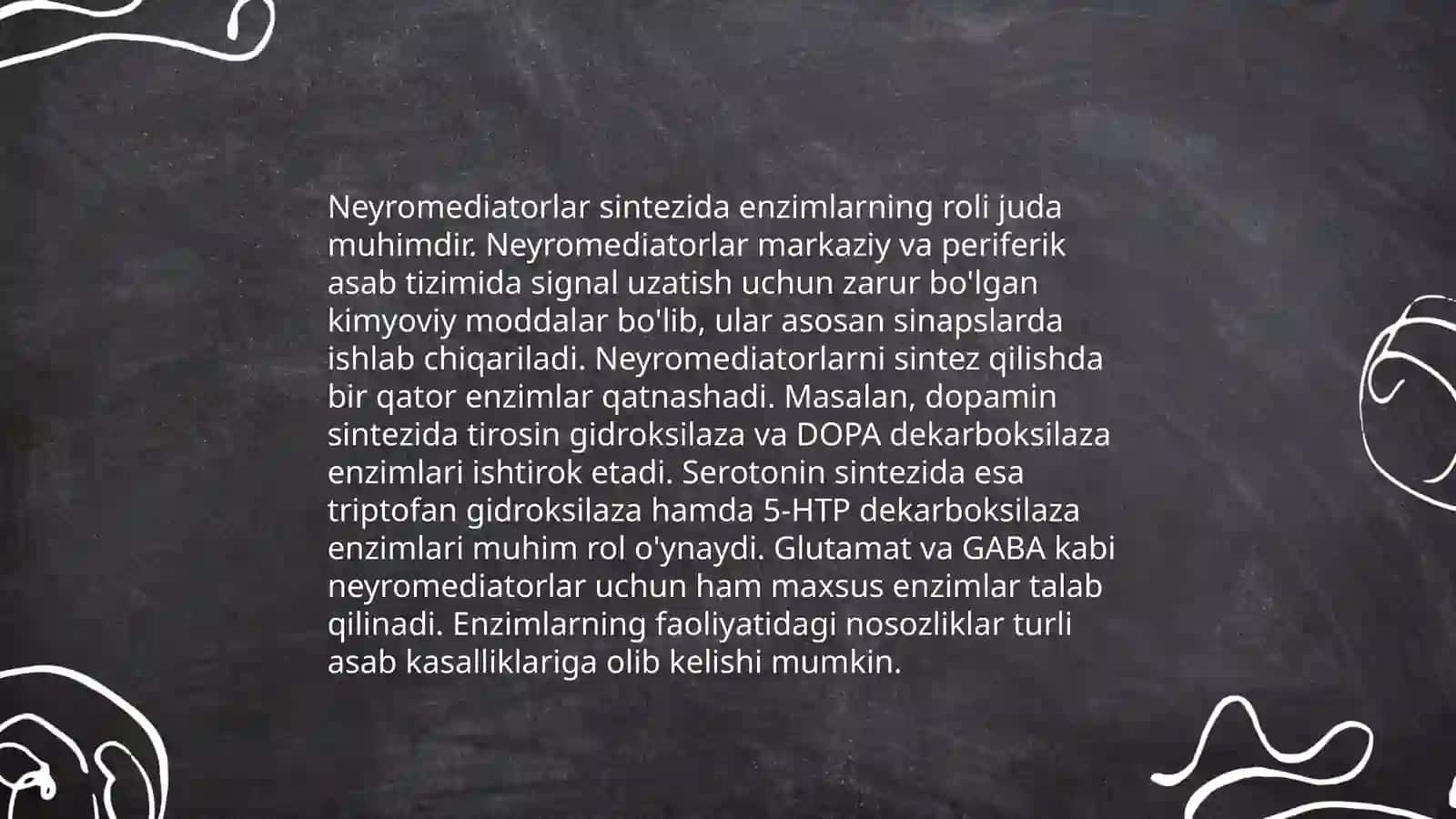 Neyramediator biosintezi ahamiyati va kasalliklari 4