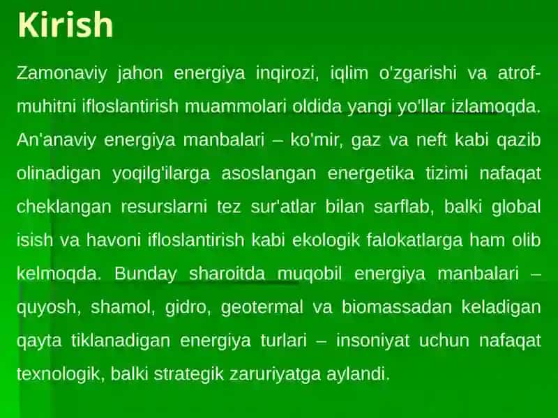 MUQOBIL ENERGIYA MANBALARIDAN FOYDALANISH TUSHUNCHASI VA UNING HUQUQIY TARTIBI 4