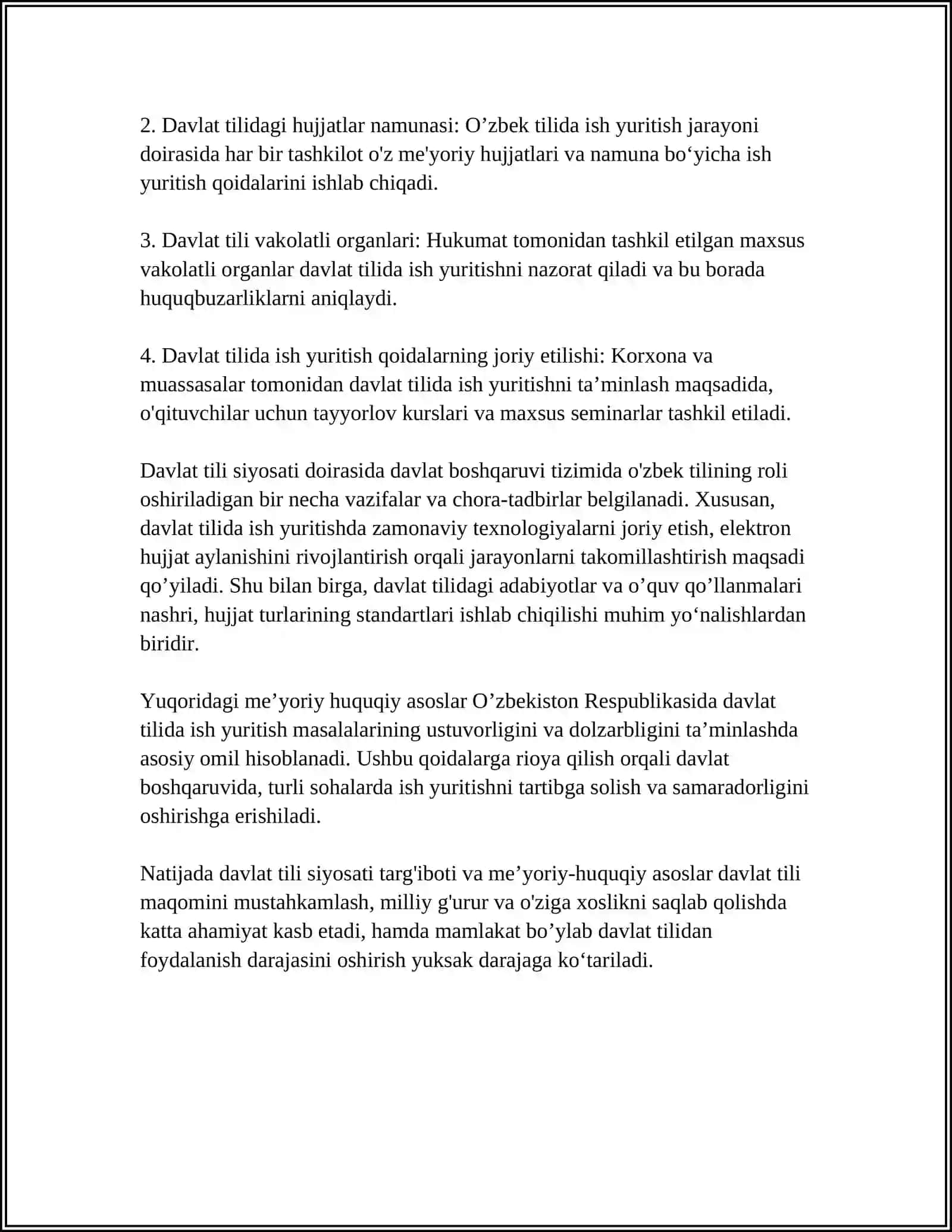 SOHADA DAVLAT TILIDA ISH YURITISH MASALALARI.TASHKILIY HUJJATLAR 4