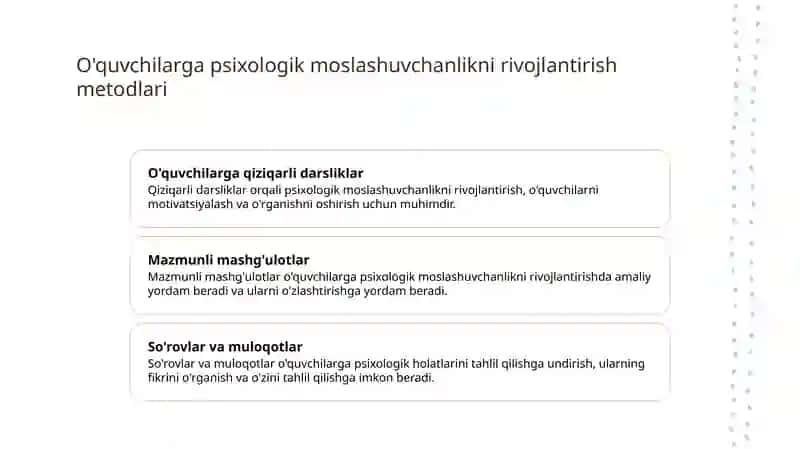 Psixologik moslashuvchanlik va muvozanatni baholash mezoni 4