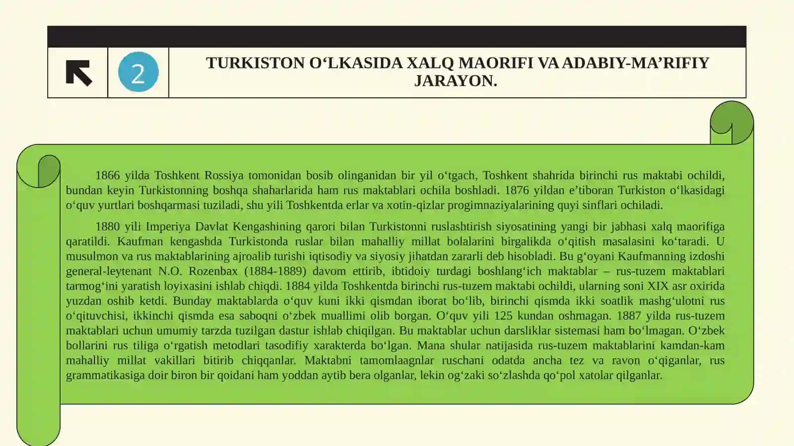 CHOR ROSSIYANING TURKISTONDA MILLIY MADANIYAT SOHASIDA OLIB BORGAN SIYOSATI 4