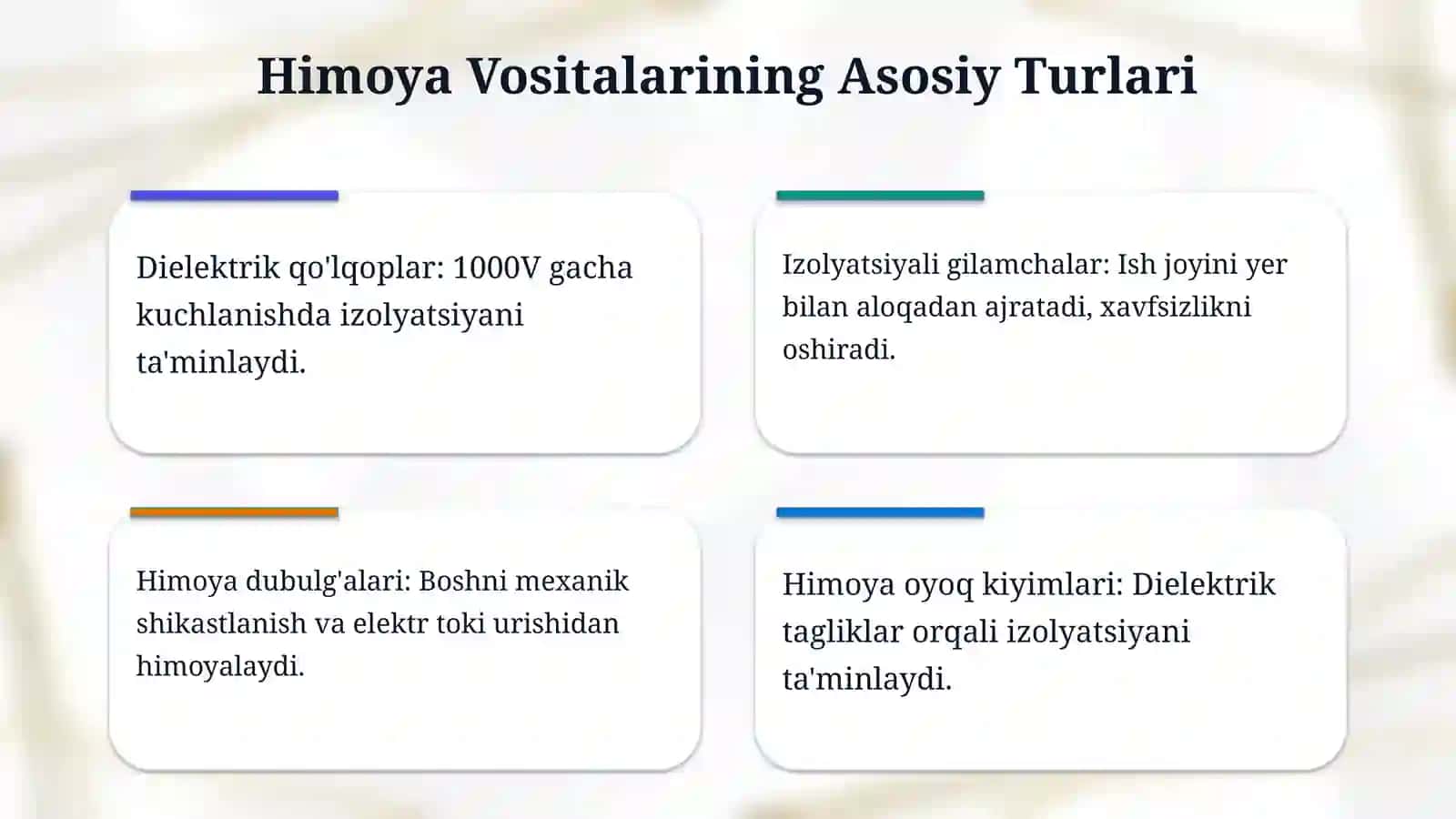 Elektr tokidan himoya qiluvchi vositalarni sinash 4