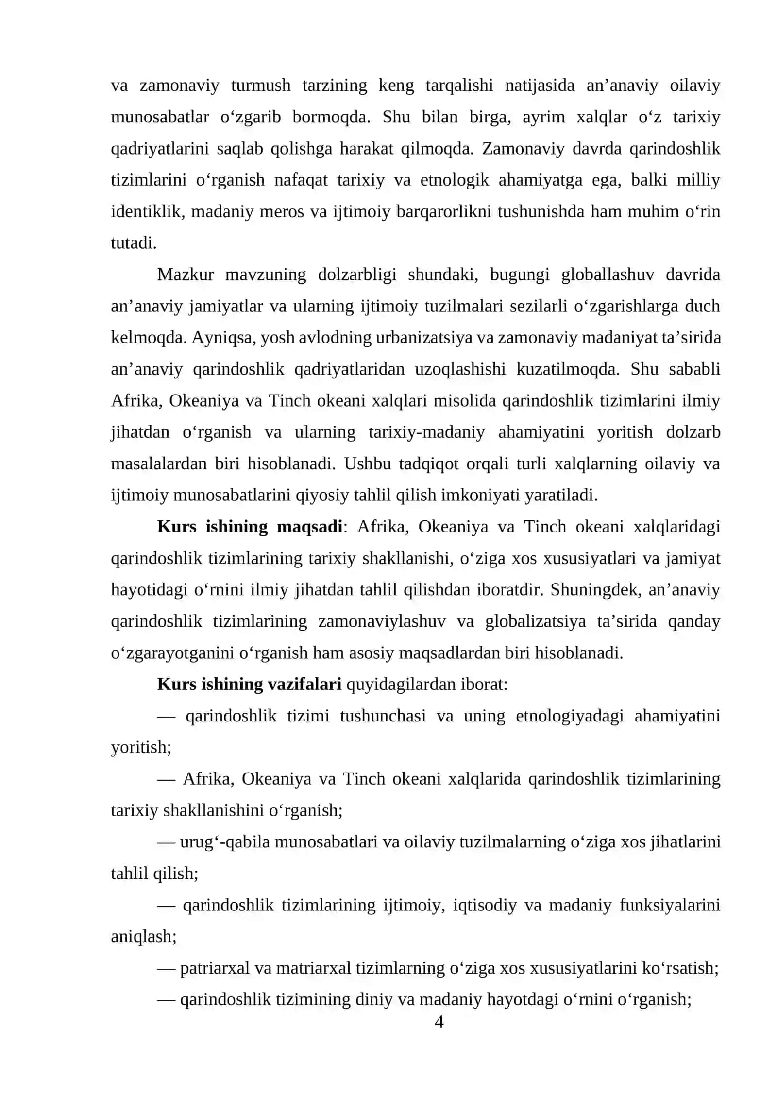QARINDOSHLIK TIZIMLARI: AFRIKA, OKEANIYA VA TINCH OKEANI XALQLARI MISOLIDA 4
