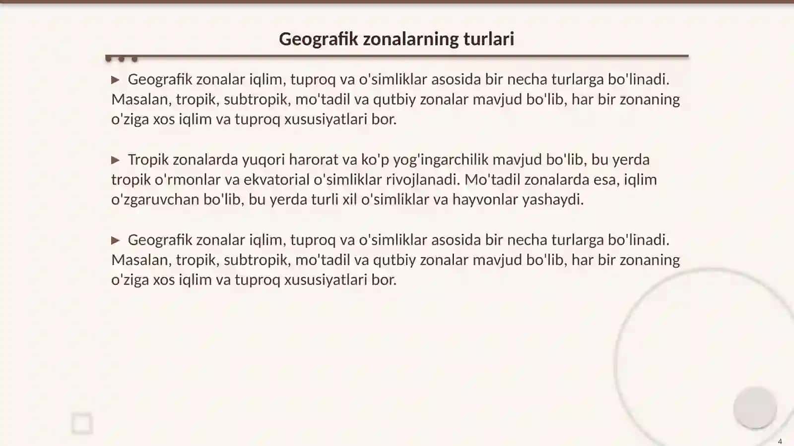 Geografik zonalik qonuniyati va tuproq geografik rayonlashtirish 4
