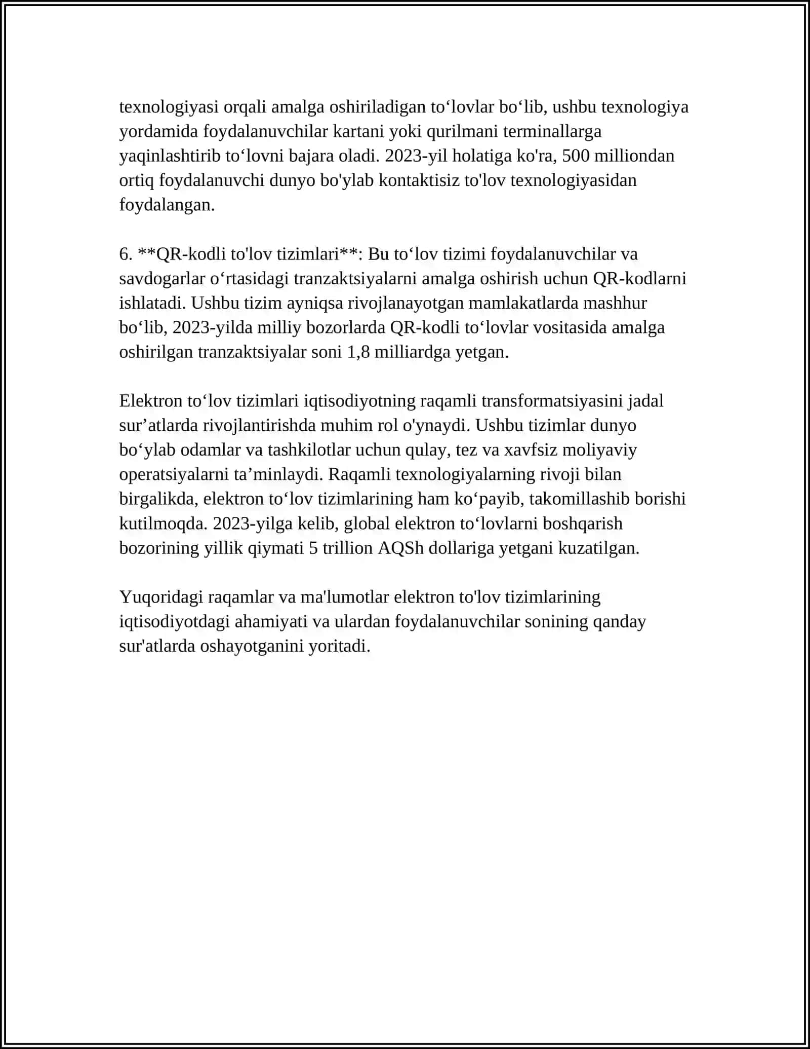 XALQARO VA MILLIY ELEKTRON TO‘LOV TIZIMLARI 4