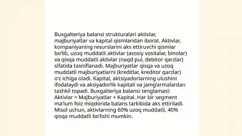 Buxgalteriya balansini to’g’ri tayyorlash va tuzish 4