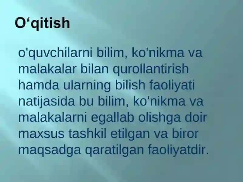 Bilim, ko'nikma va malakalar bilan qurollantirish 4