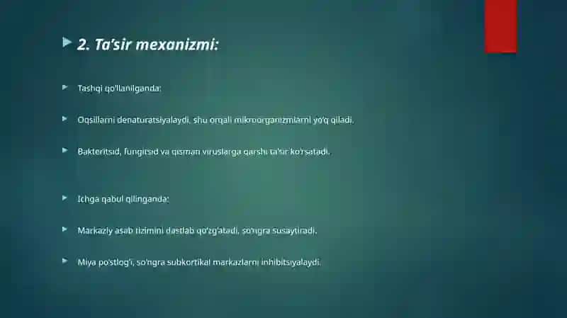 Etil spirti.Alkogolizm va uning asoratlari 4