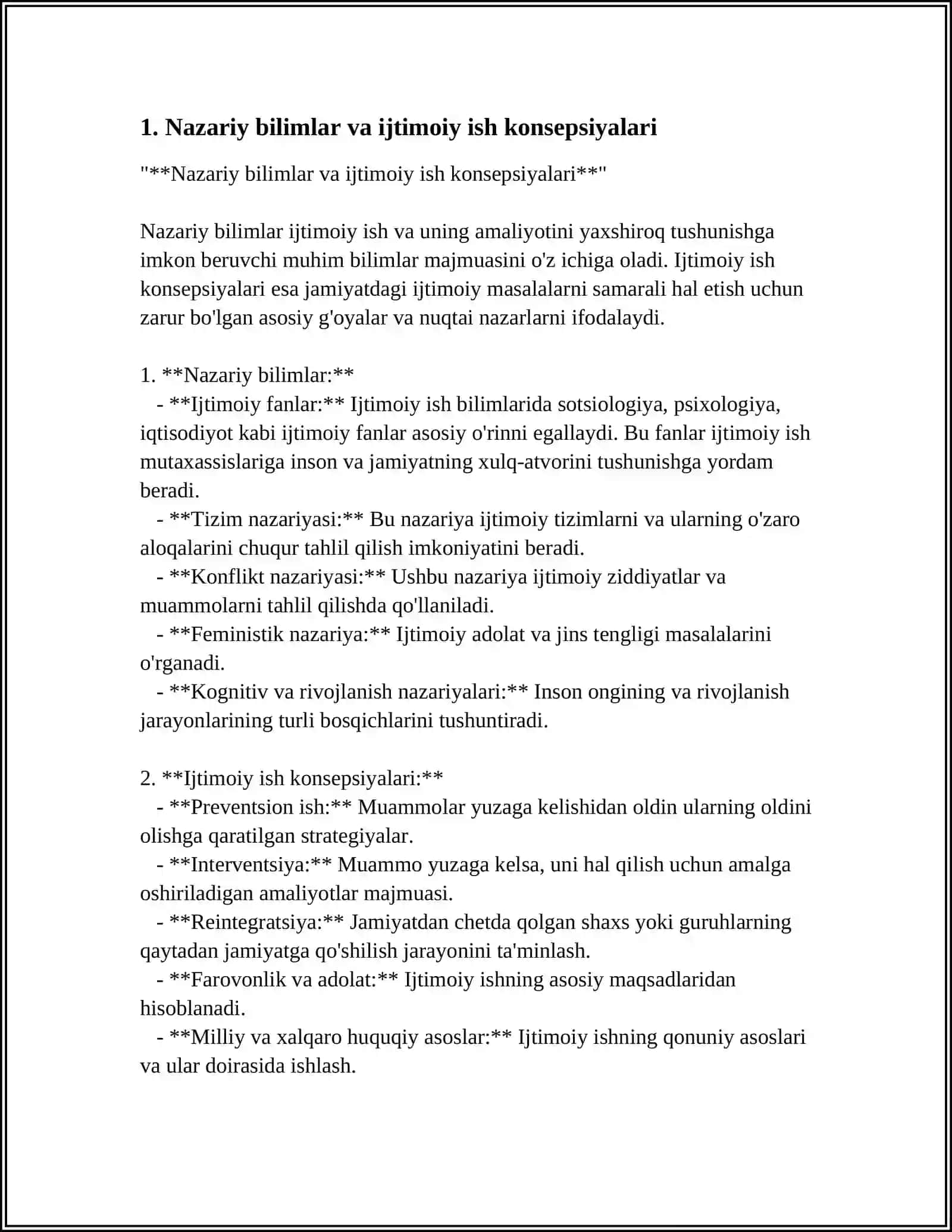 Nazariy bilimlar va ijtimoiy ish konsepsiyalari 4