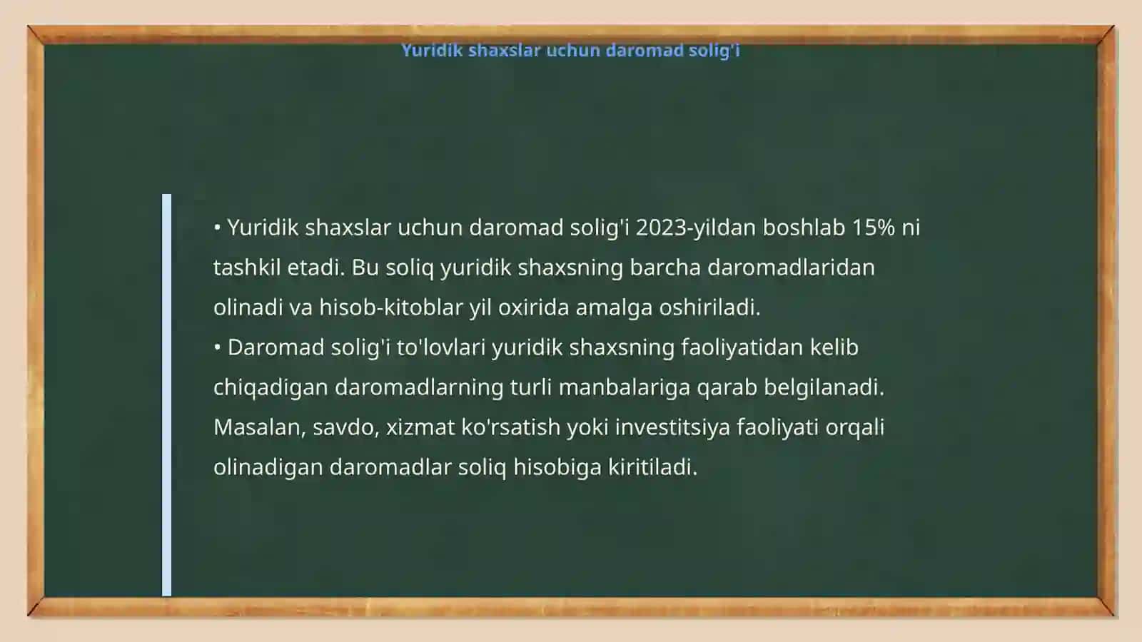 Yuridik shaxslar uchun soliq turlari 4
