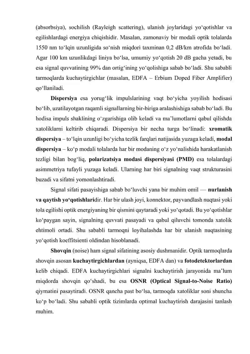 Optik tarmoqlarda signal sifatini nazorat qilish va monitoring qilish tizimlari 4