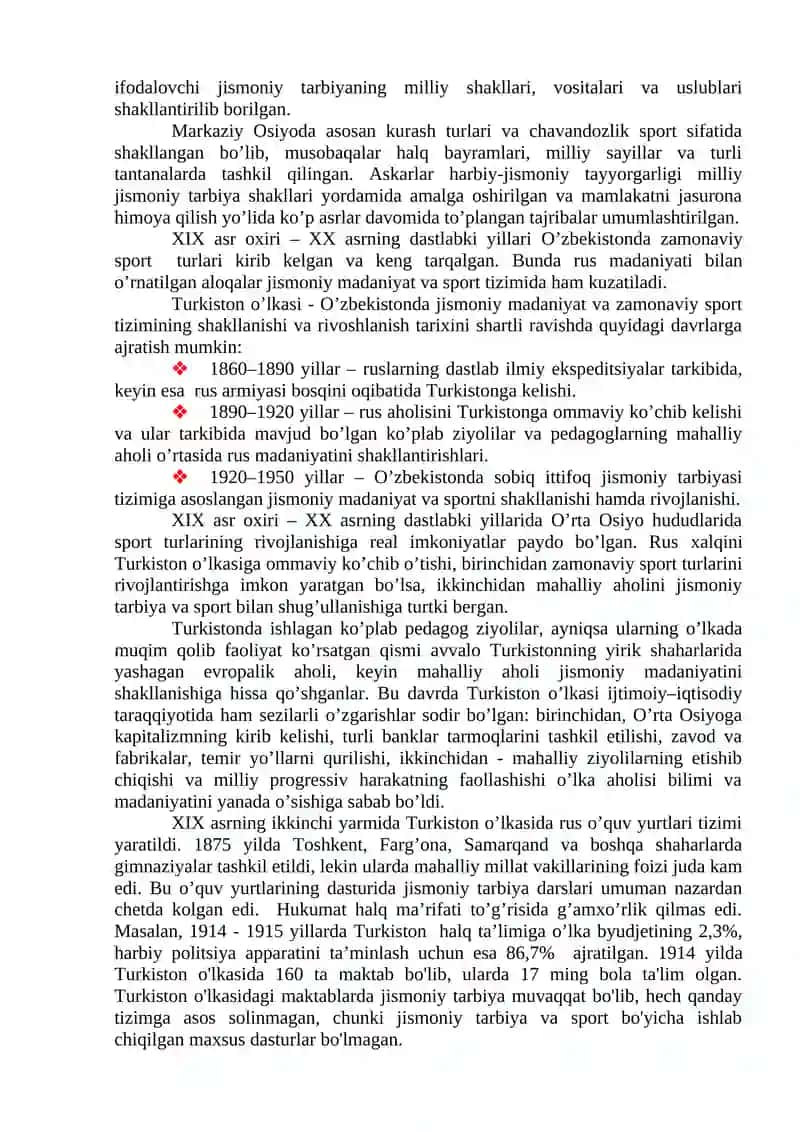 O‘zbekistonga hozirgi zamon sportining kirib kelishi (XIX asr oxiri – XX asrning boshlari) 4