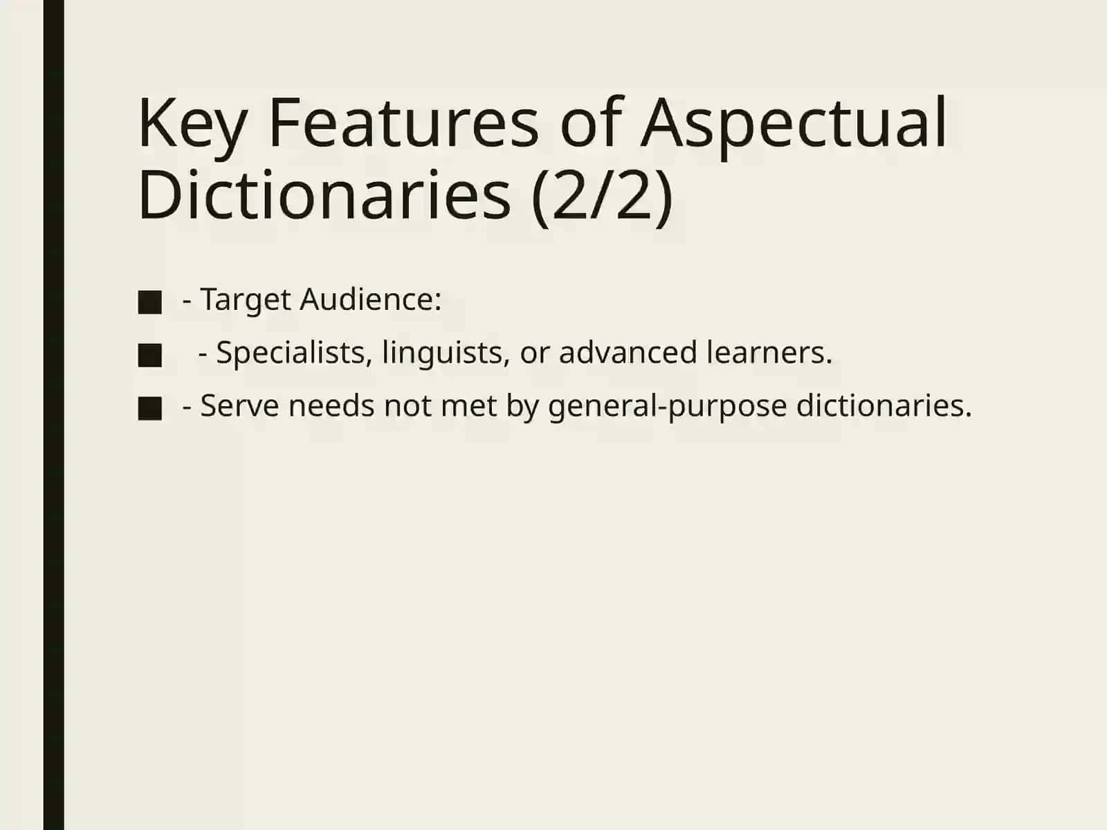 Aspectual Dictionaries 4