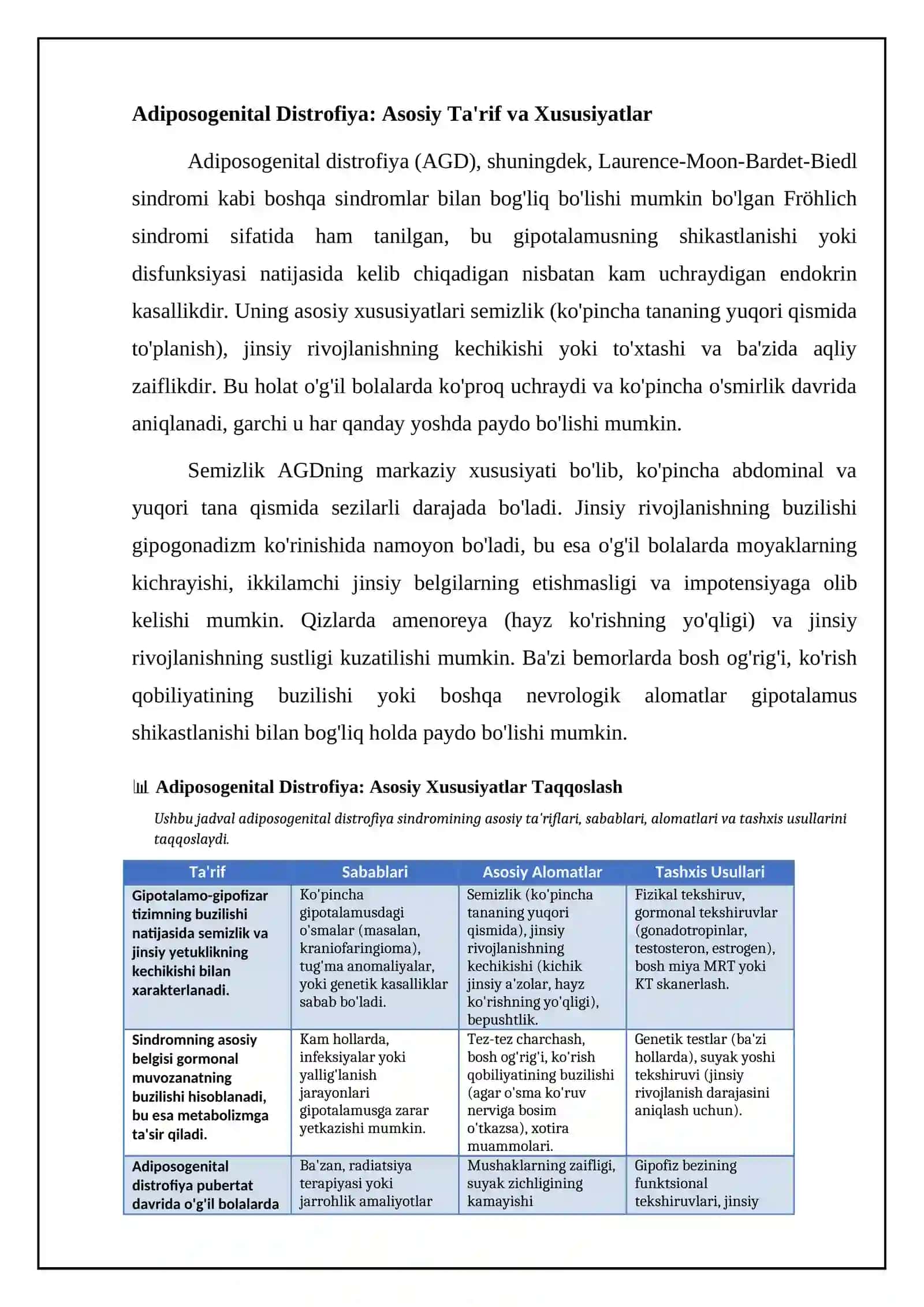 Adiposogenital distrofiya: Ta'rif va sabablar 4