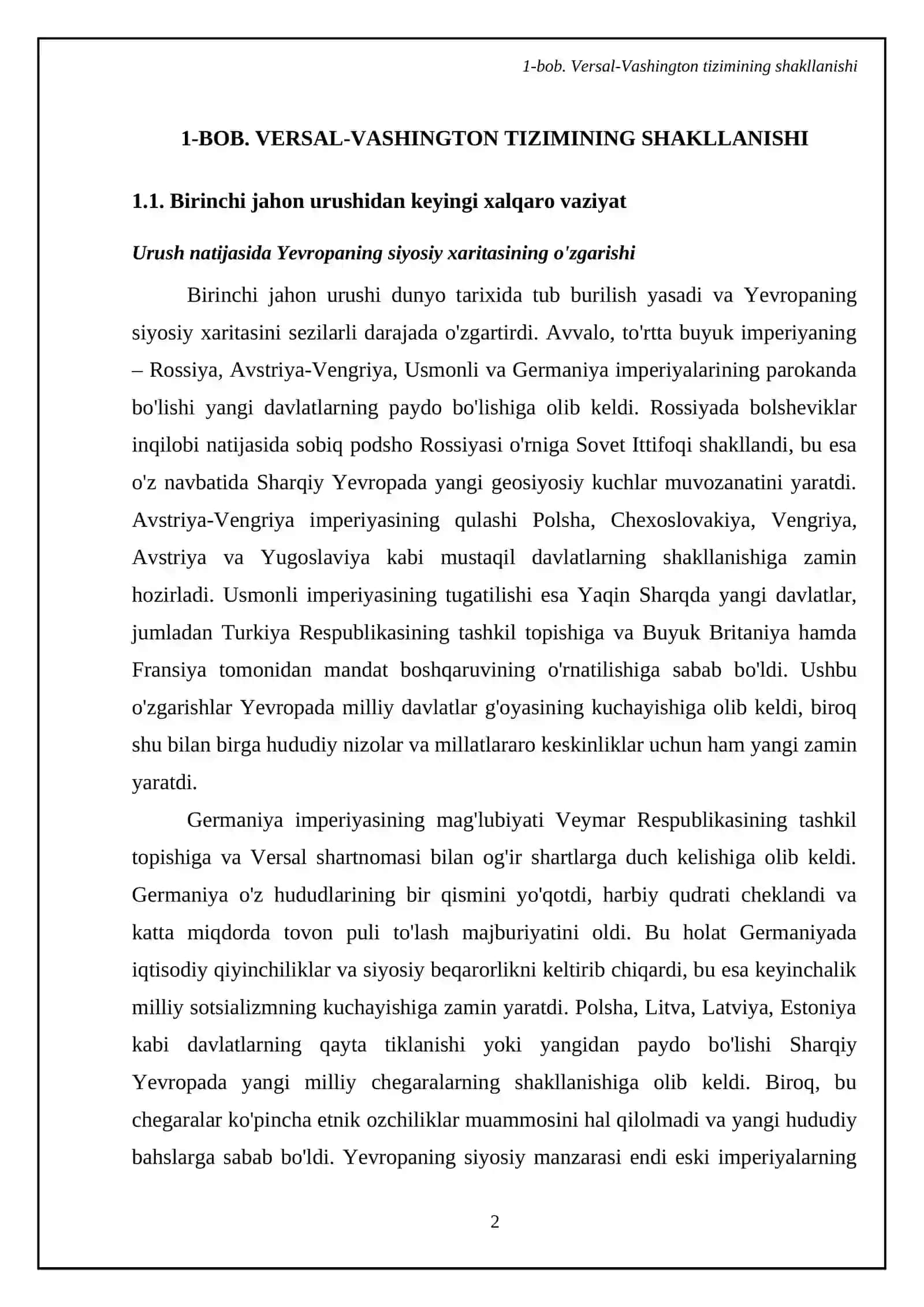 Versal-Vashington tizimining qaror topishi 4