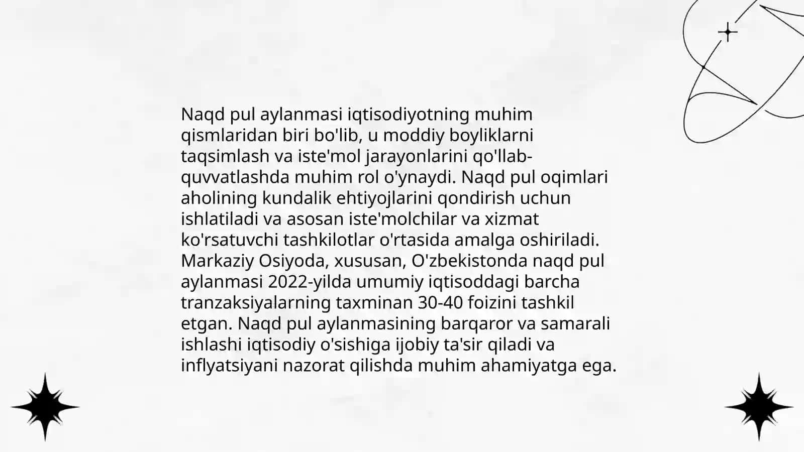 Naqd pul aylanmasi: mazmuni va tashkil qilish printsiplari 4