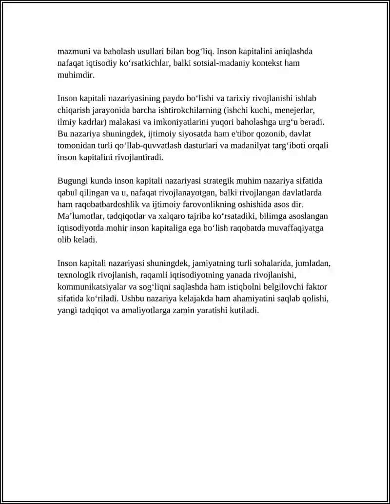 INSON KAPITALI NAZARIYASINING SHAKLLANISHI VA RIVOJLANISHI 4