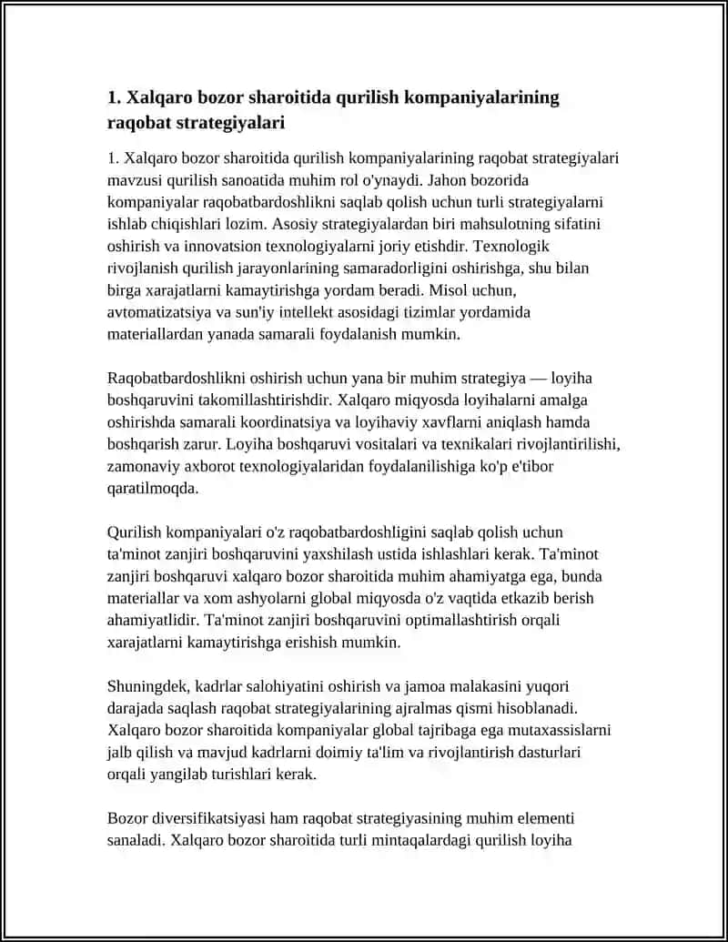 QURILISHDA MARKETING VA NARX SHAKLLANTIRISH:XALQARO BOZOR RAQOBATI VA 2025 TRENDLARI 4