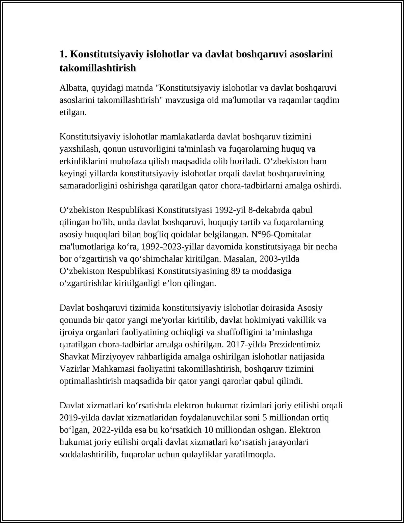MUSTAQILLIK YILLARIDA DAVLAT BOSHQARUVI TIZIMIDA AMALGA OSHIRILGAN ISLOHOTLAR 4