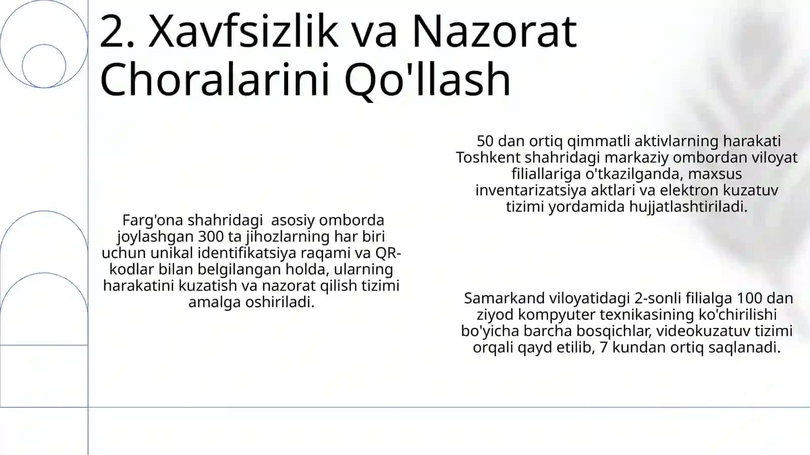 Asosiy vositalar harakatini hujatlashtirish 4