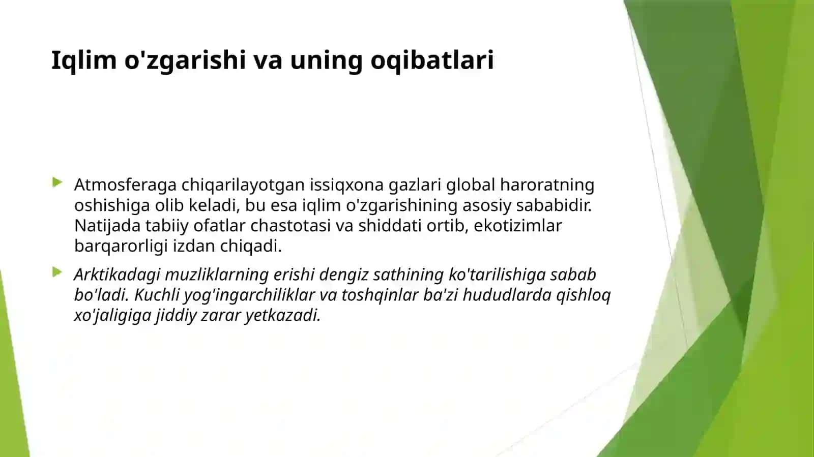 Biosferada inson faoliyati bilan bog'liq ekologik muammolar 4