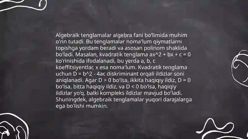 EKVIVALENT BIRLIKLARNI HISOBLASH 4