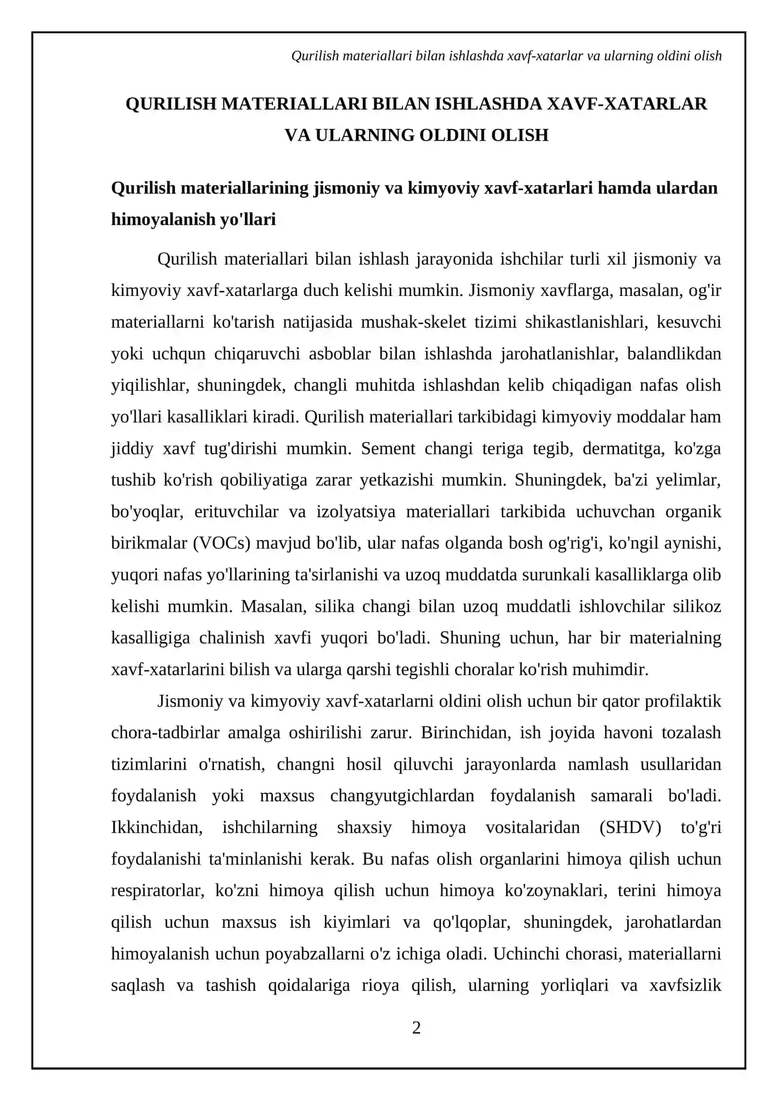 Qurilish qorishmalarini tayorlashda mehnatni muhofaza qilish 4