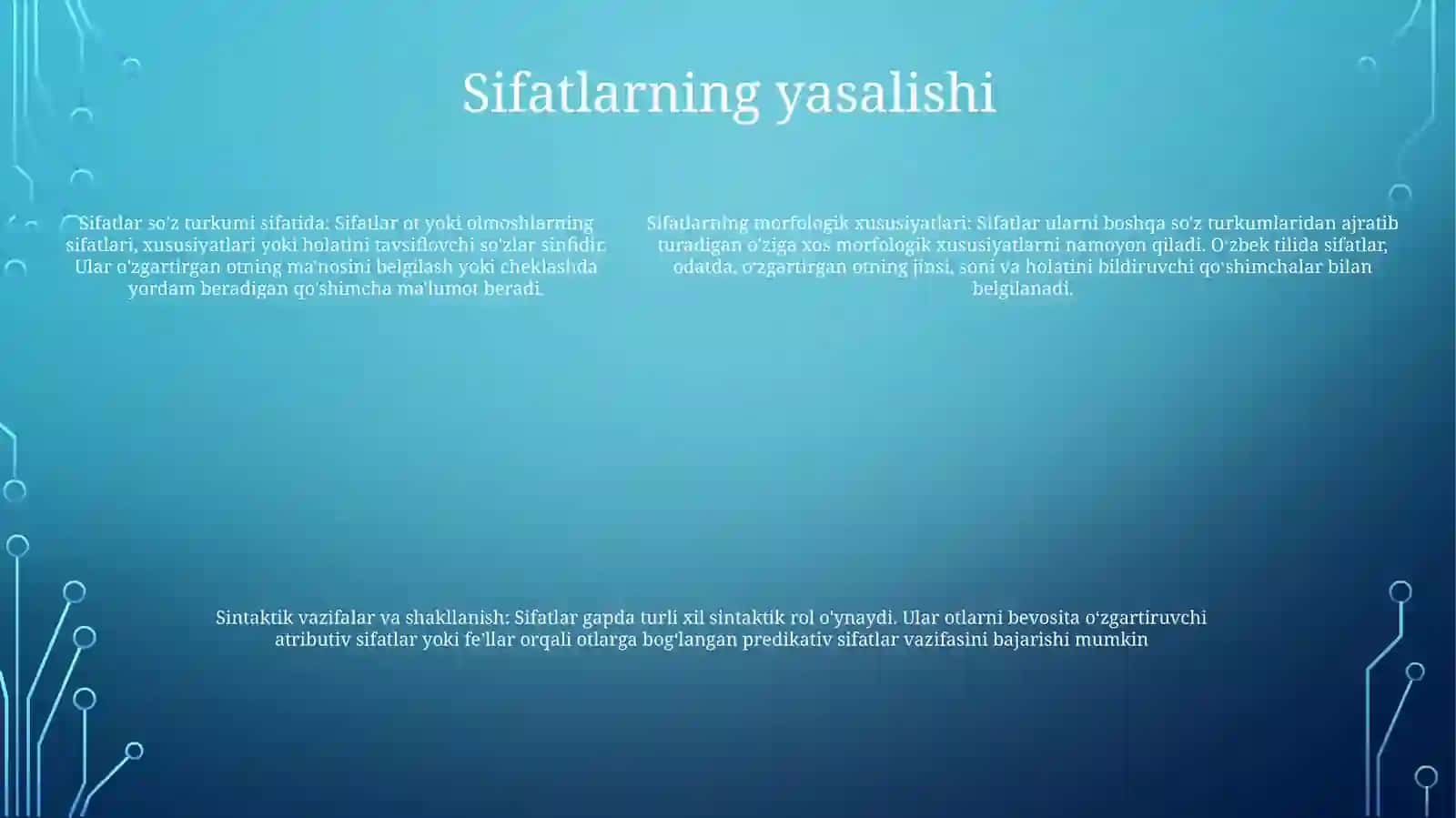 Sifat So’Z Turkumi Va Ularning Morfologik,SintaktikXususiyatlari 4