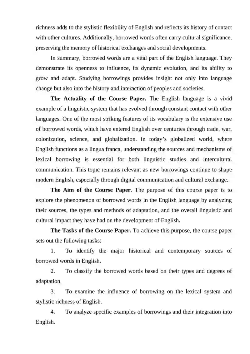 Borrowed Words in the English Language 4