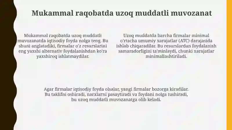 Firma va tarmoqning uzoq muddatli muvozanati 4
