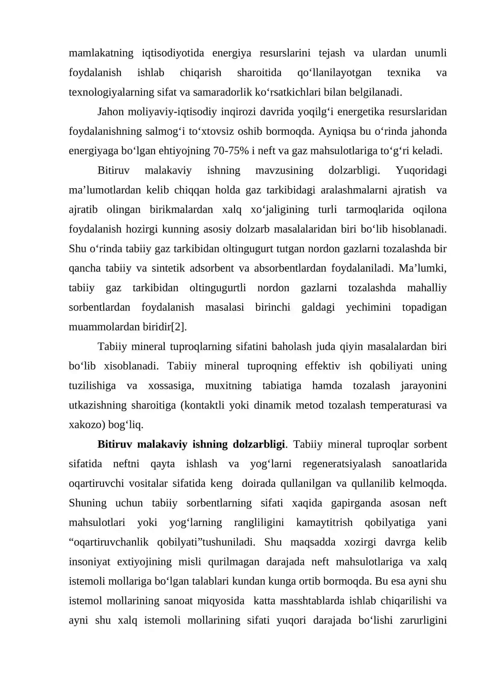 Tabiiy gazni tozalashda ishlatiladigan qattiq adsorbentlarning selektivligini o‘rganish 4