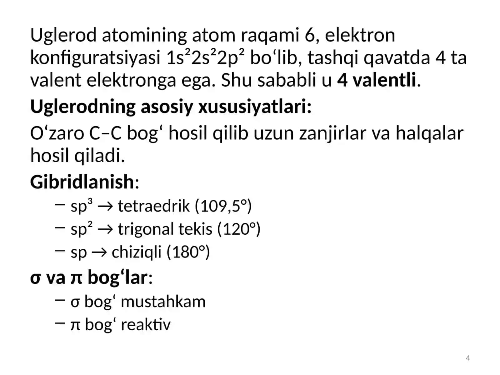 Organik kimyoviy birikmalar 4