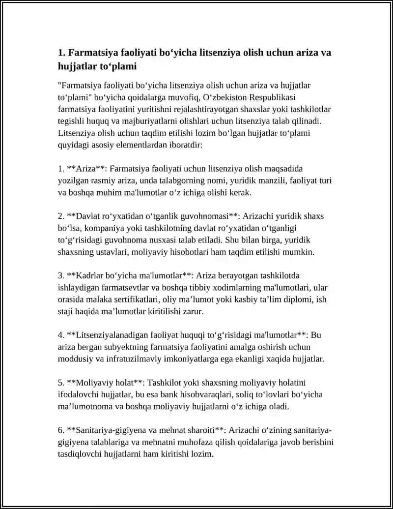 Farmatstiya Faoliyati Boʻyicha Letse Ziyalash Tartibi 4
