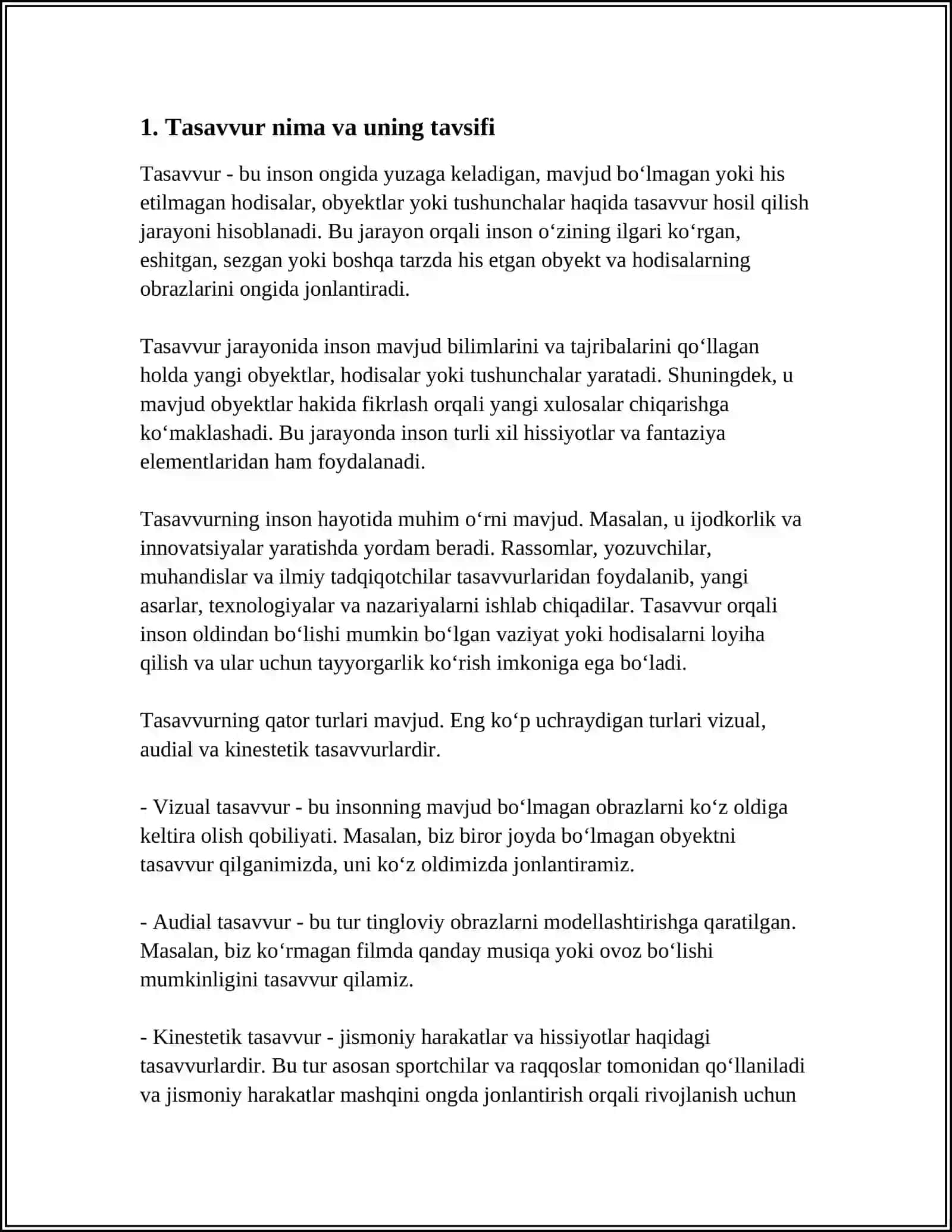 TASAVVUR VIEW YARATISH VA FOYDALANISH REFERAT 4