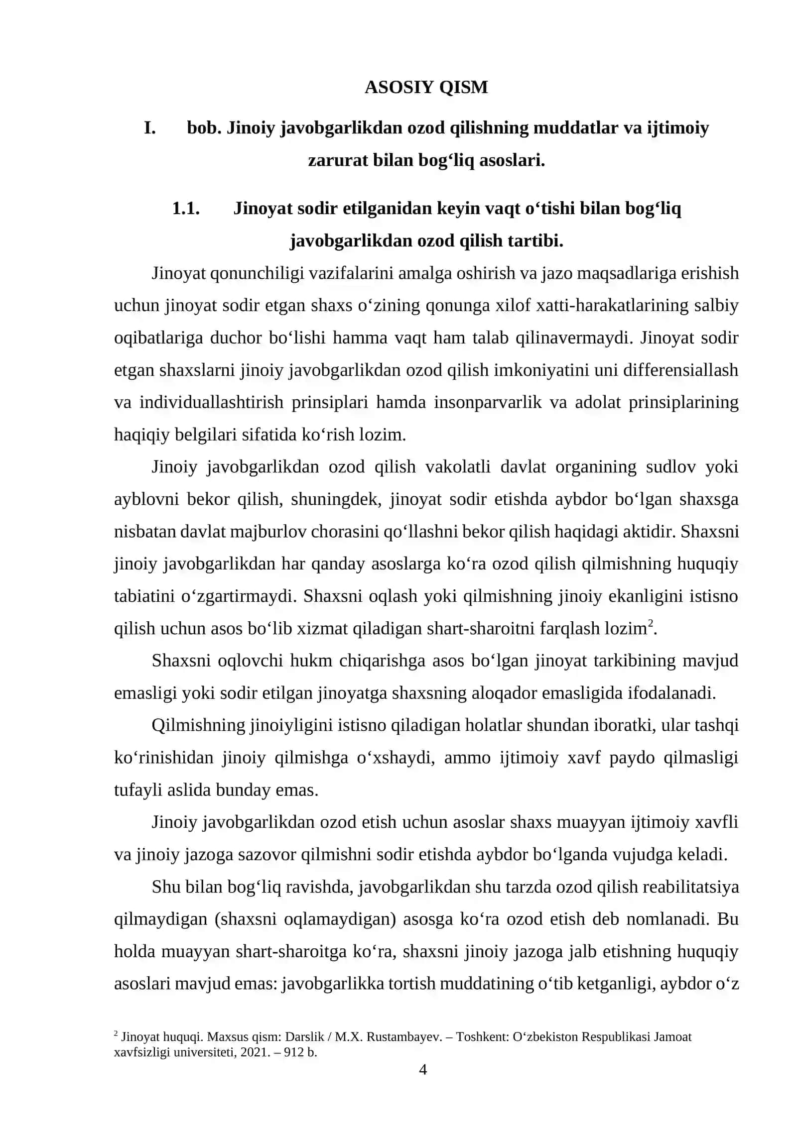 JAVOBGARLIKDAN OZOD QILISHNING TURLARI 4