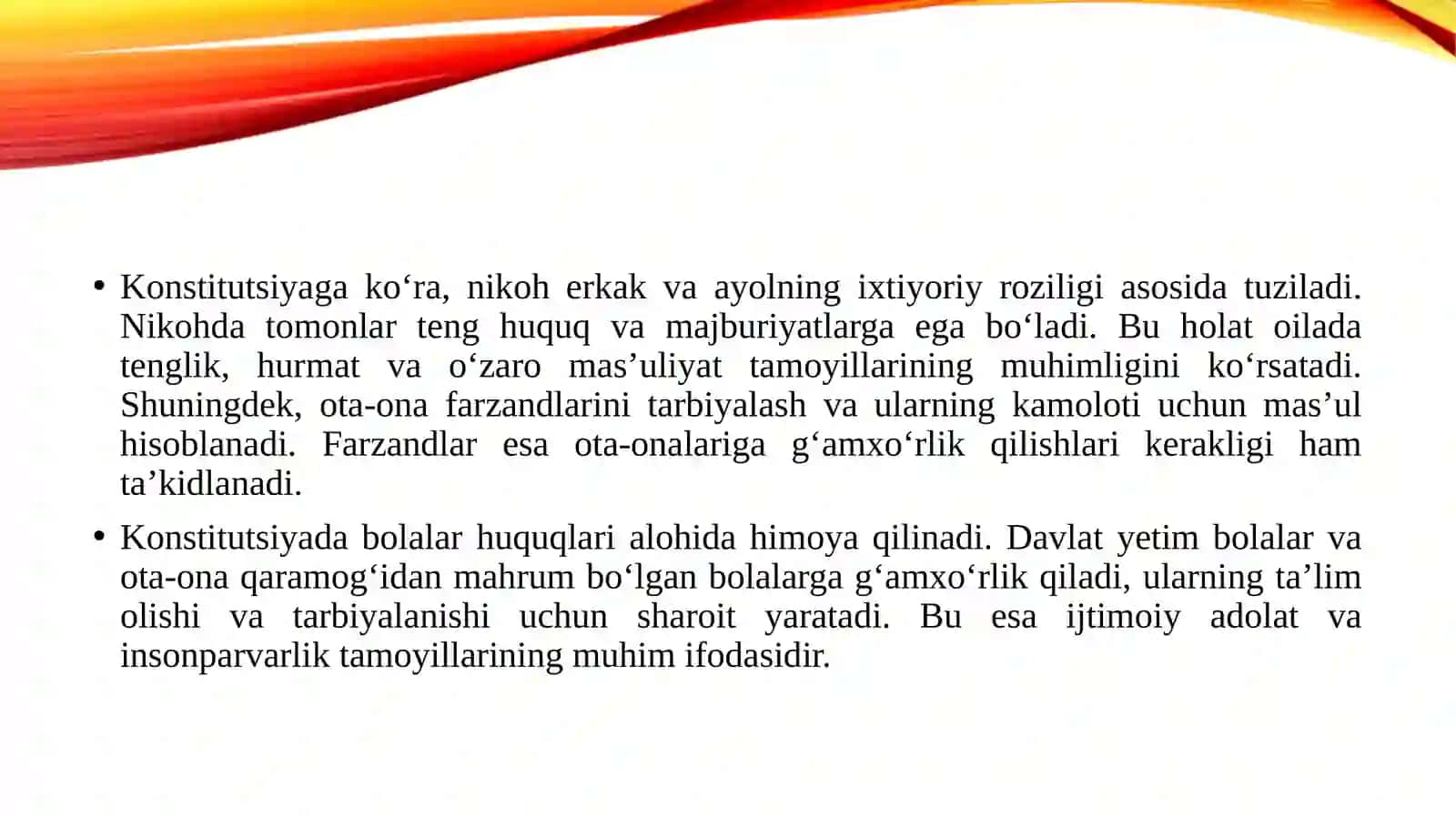 O‘zbekiston Respublikasi Konstitutsiyasida oila masalasi 4