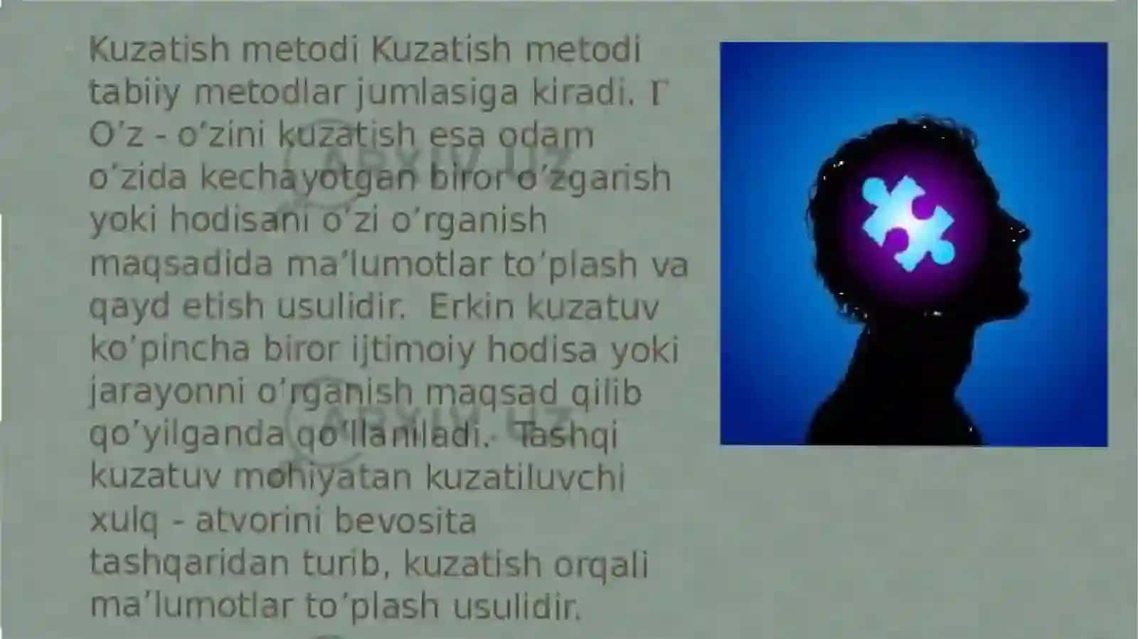 Psixologiya fanining tadqiqot metodlari 4