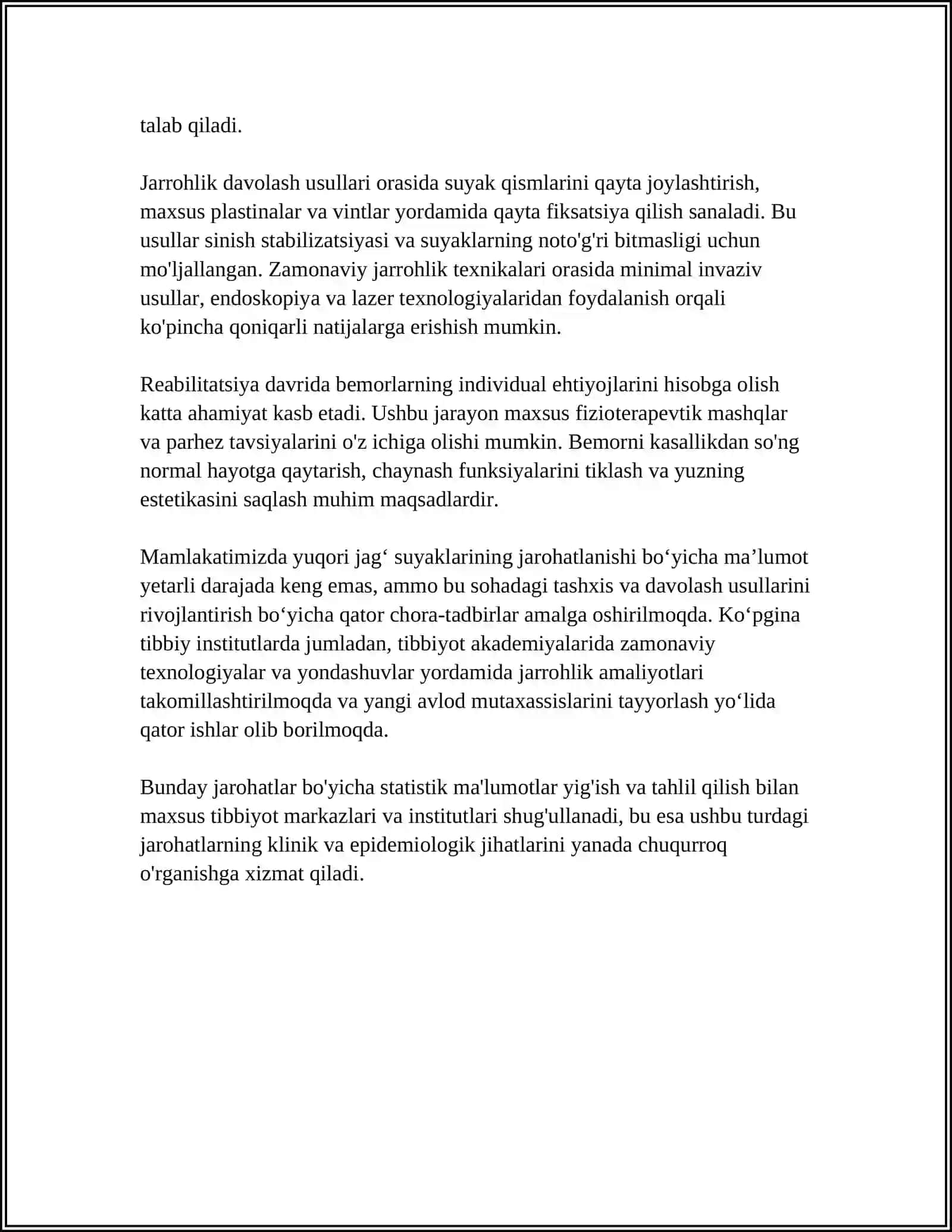 YUZNING O‘RTA QISMI SUYAKLARINING JAROXATLANISHI 4
