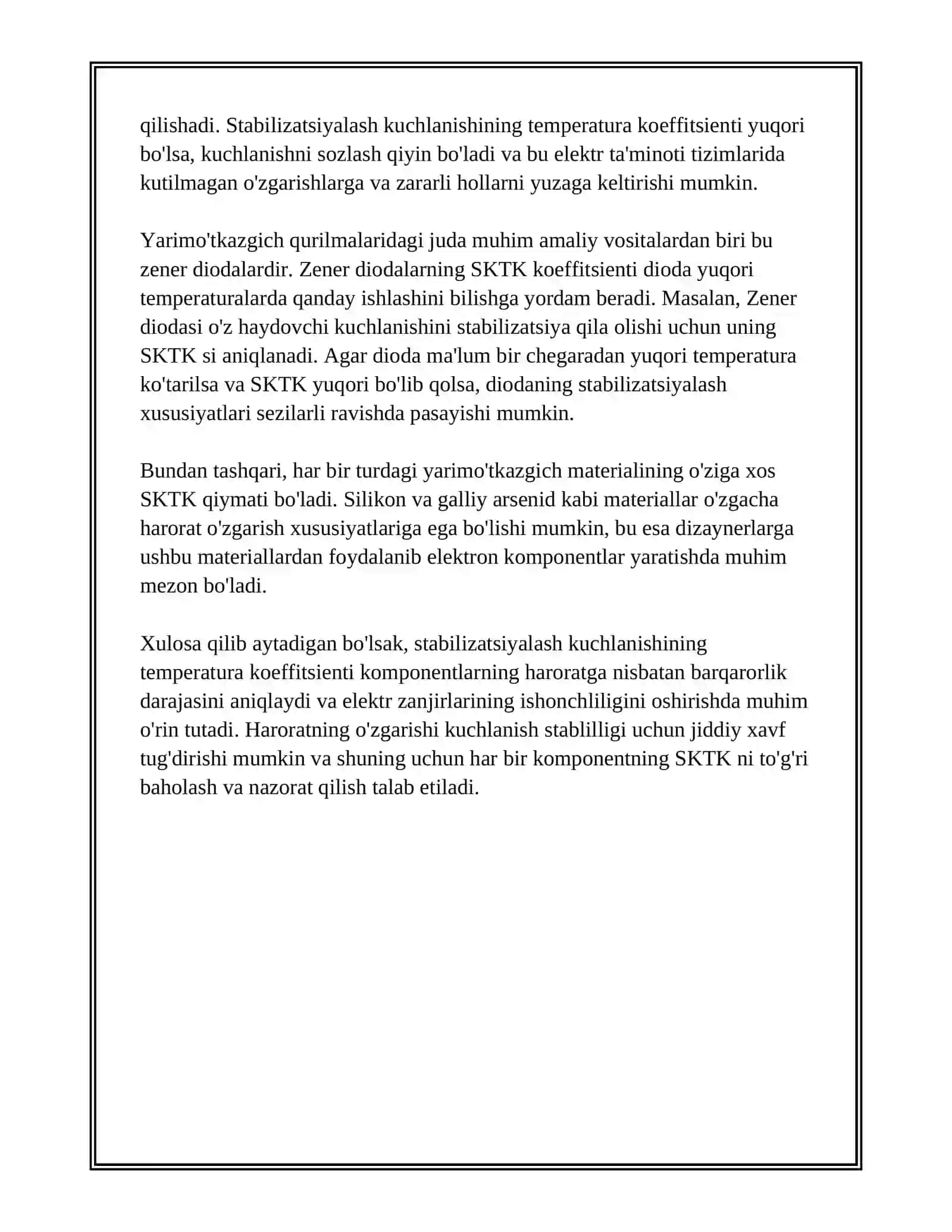 Stabilizatsiyalash Kuchlanishning Temperatura Koeffitsienti 4