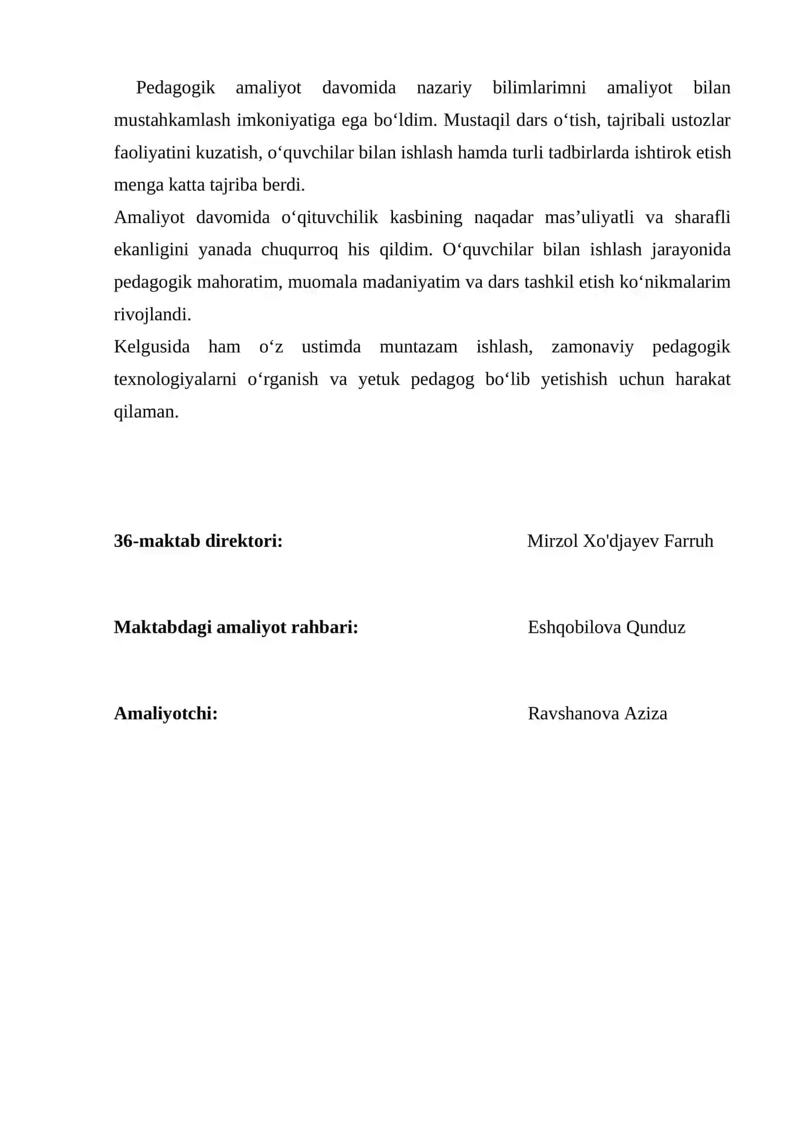 AMALIYOT YAKUNI BO‘YICHA HISOBOT 4